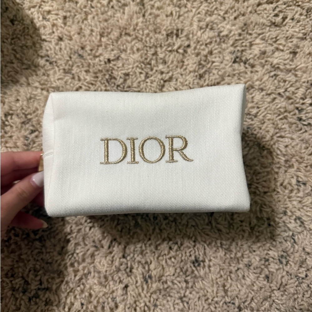 Dior Ivory and Gold Cosmetic Bag